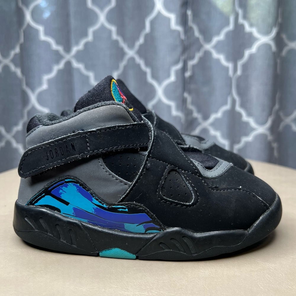 Nike Jordan VIII 8 Retro BT Aqua Black Baby Toddler Sneaker Shoes